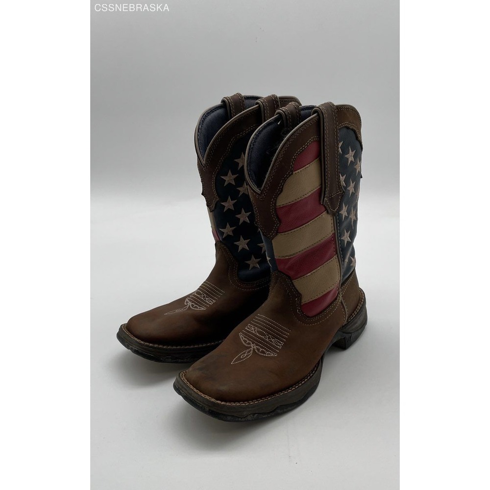 Durango Red White Blue Lady Rebel Patriotic American Flag Western Boots Size 7M